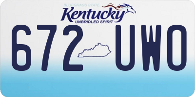 KY license plate 672UWO