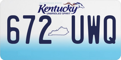 KY license plate 672UWQ