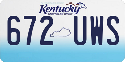 KY license plate 672UWS