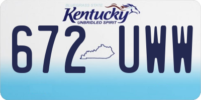KY license plate 672UWW