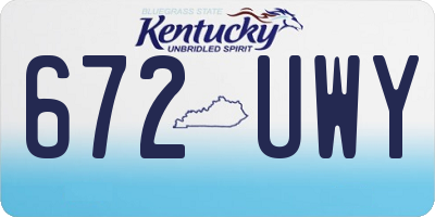 KY license plate 672UWY