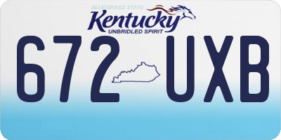 KY license plate 672UXB