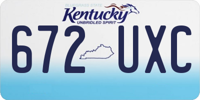 KY license plate 672UXC