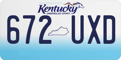 KY license plate 672UXD