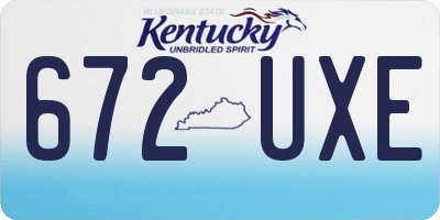 KY license plate 672UXE
