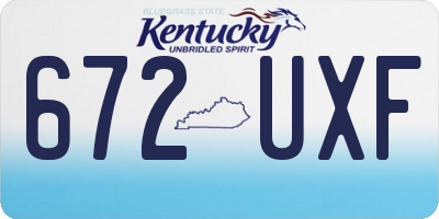 KY license plate 672UXF