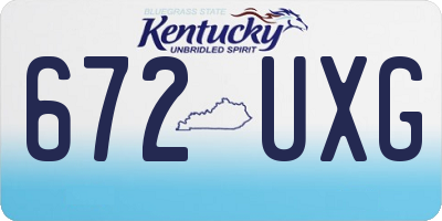 KY license plate 672UXG