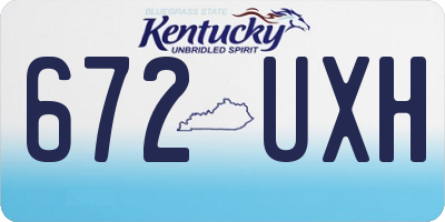 KY license plate 672UXH