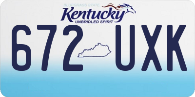 KY license plate 672UXK