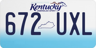 KY license plate 672UXL