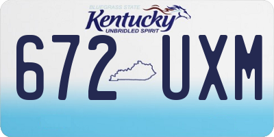KY license plate 672UXM