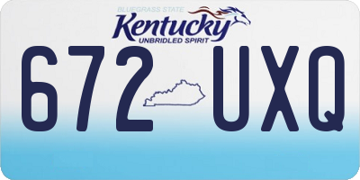 KY license plate 672UXQ