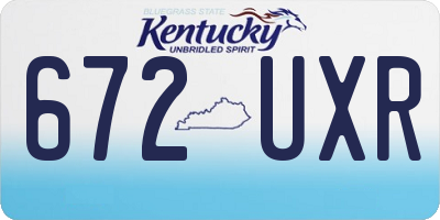 KY license plate 672UXR