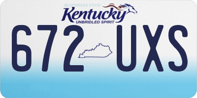 KY license plate 672UXS