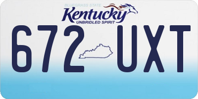 KY license plate 672UXT