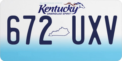 KY license plate 672UXV