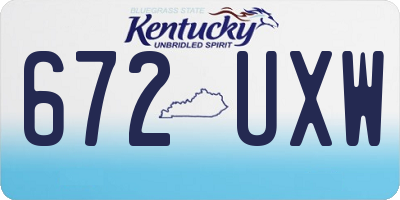 KY license plate 672UXW