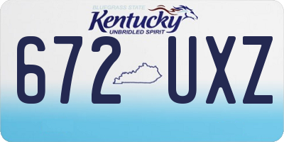 KY license plate 672UXZ