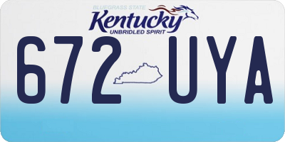 KY license plate 672UYA