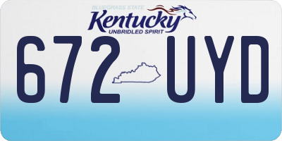 KY license plate 672UYD
