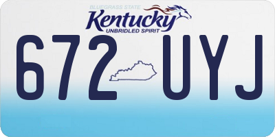 KY license plate 672UYJ
