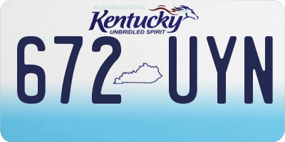 KY license plate 672UYN
