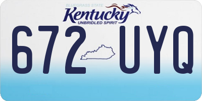 KY license plate 672UYQ