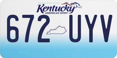 KY license plate 672UYV
