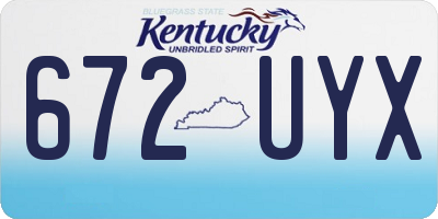 KY license plate 672UYX