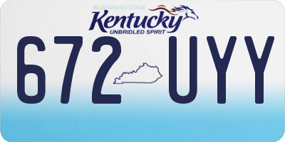 KY license plate 672UYY