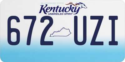 KY license plate 672UZI