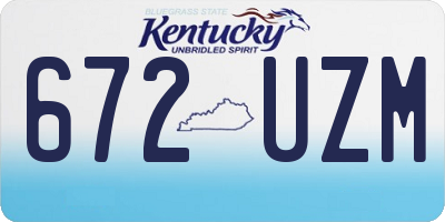 KY license plate 672UZM