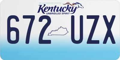 KY license plate 672UZX