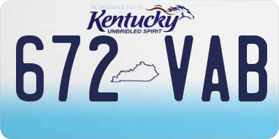 KY license plate 672VAB