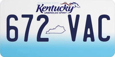 KY license plate 672VAC
