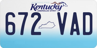 KY license plate 672VAD