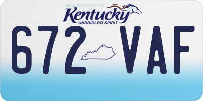 KY license plate 672VAF