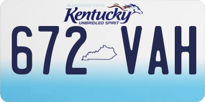 KY license plate 672VAH