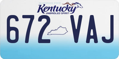 KY license plate 672VAJ