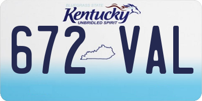 KY license plate 672VAL