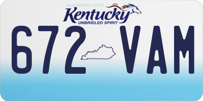 KY license plate 672VAM