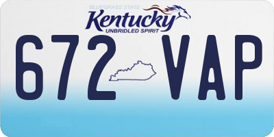 KY license plate 672VAP