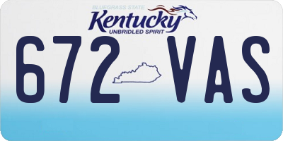 KY license plate 672VAS