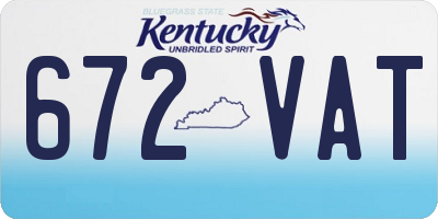 KY license plate 672VAT