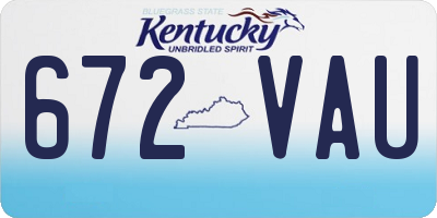 KY license plate 672VAU