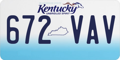 KY license plate 672VAV
