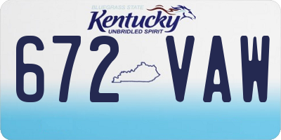 KY license plate 672VAW