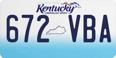 KY license plate 672VBA