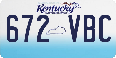 KY license plate 672VBC