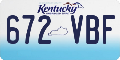 KY license plate 672VBF